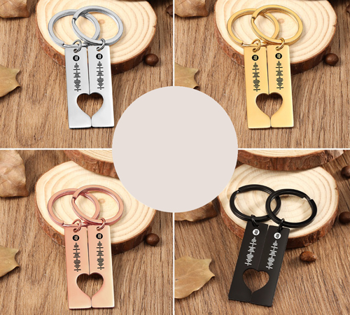Porte-clés d'amitié épais et fin Porte-clés en métal Porte-clés d