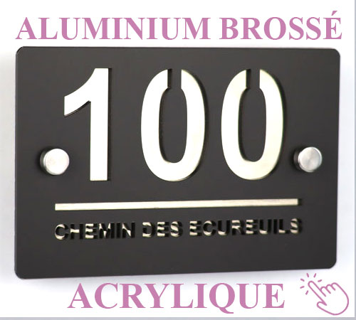 plaque numéro maison aluminium acrylique découpé au laser