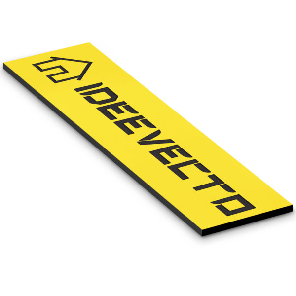 Plaque boite aux lettres jaune avec motif