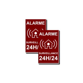 Plaque Alarme Lot de 2 25x40mm Bords Fenêtres