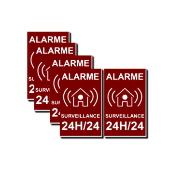 Plaque Alarme Lot de 5 25x40mm Bords Fenêtres