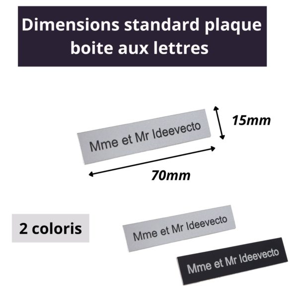Dimensions Plaque Alu 70x15mm