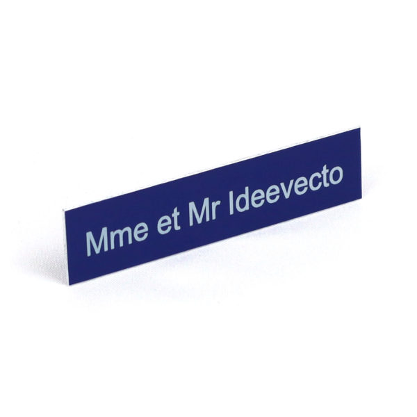 Plaque boite aux lettres aluminium bleu 70x15mm