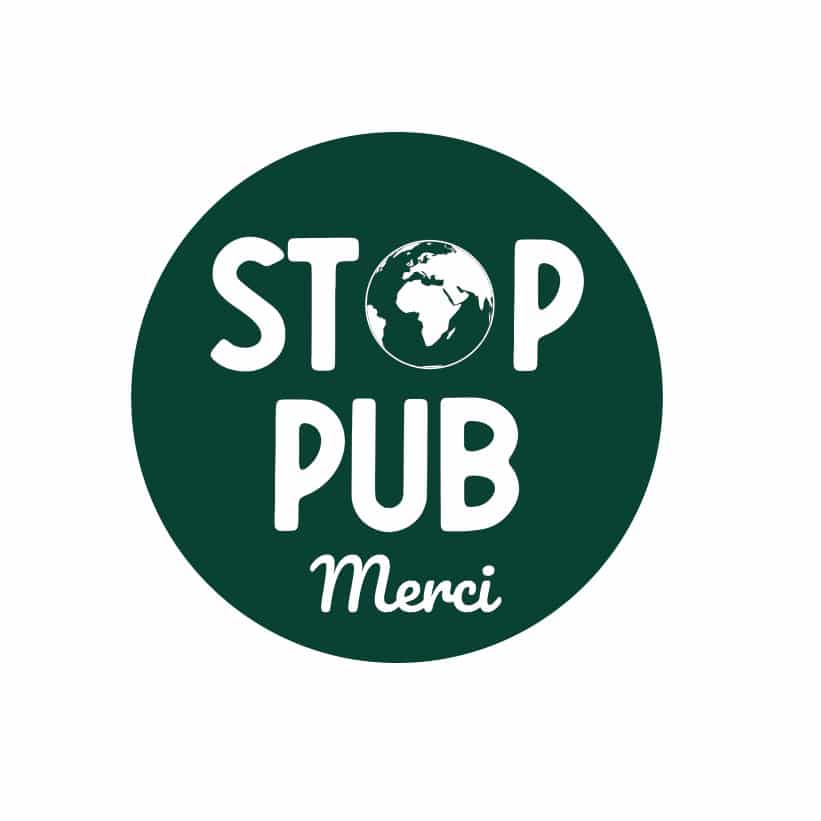 Plaque Stop Pub Boite Aux Lettres