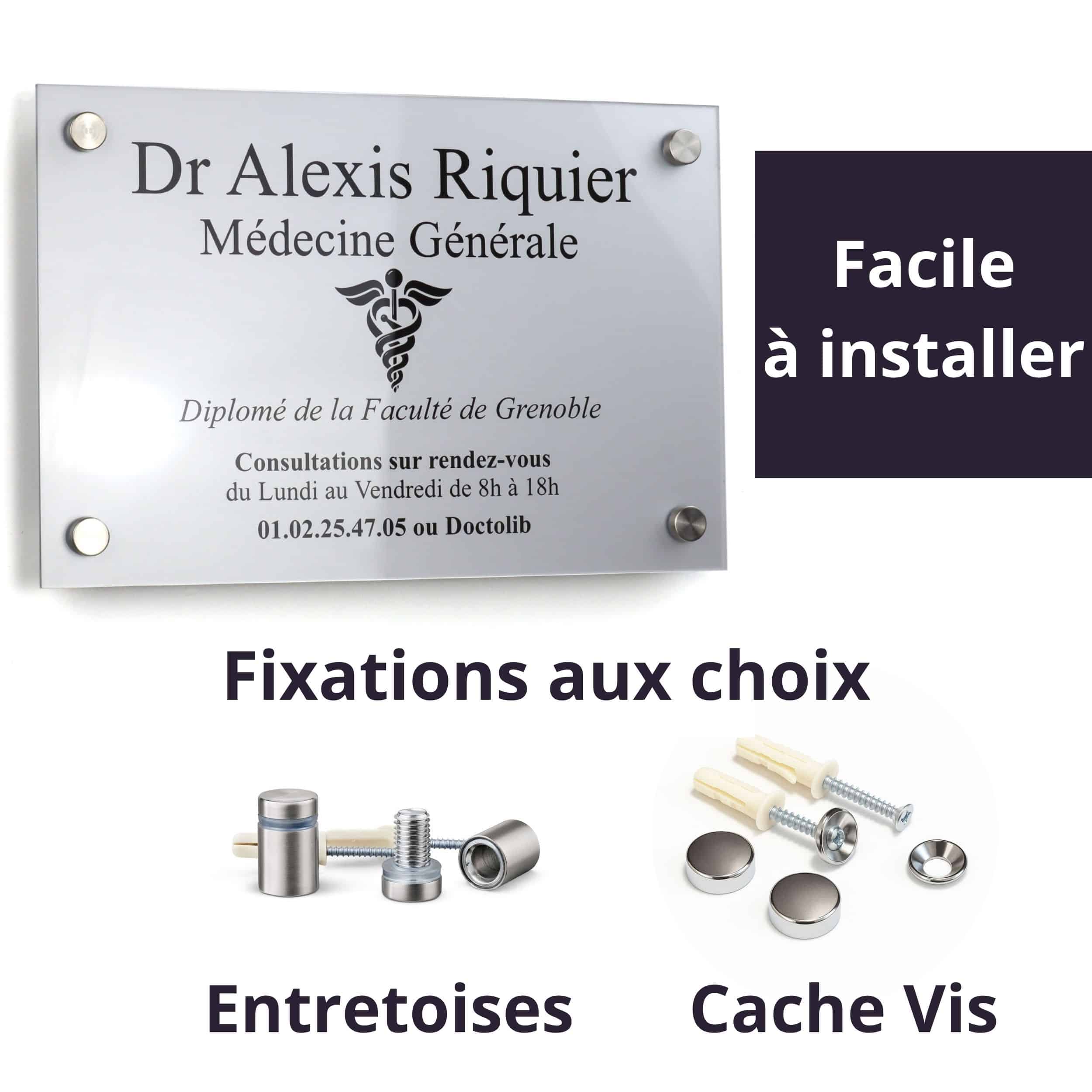 PLAQUE PLEXI ARGENT INSTALLATION
